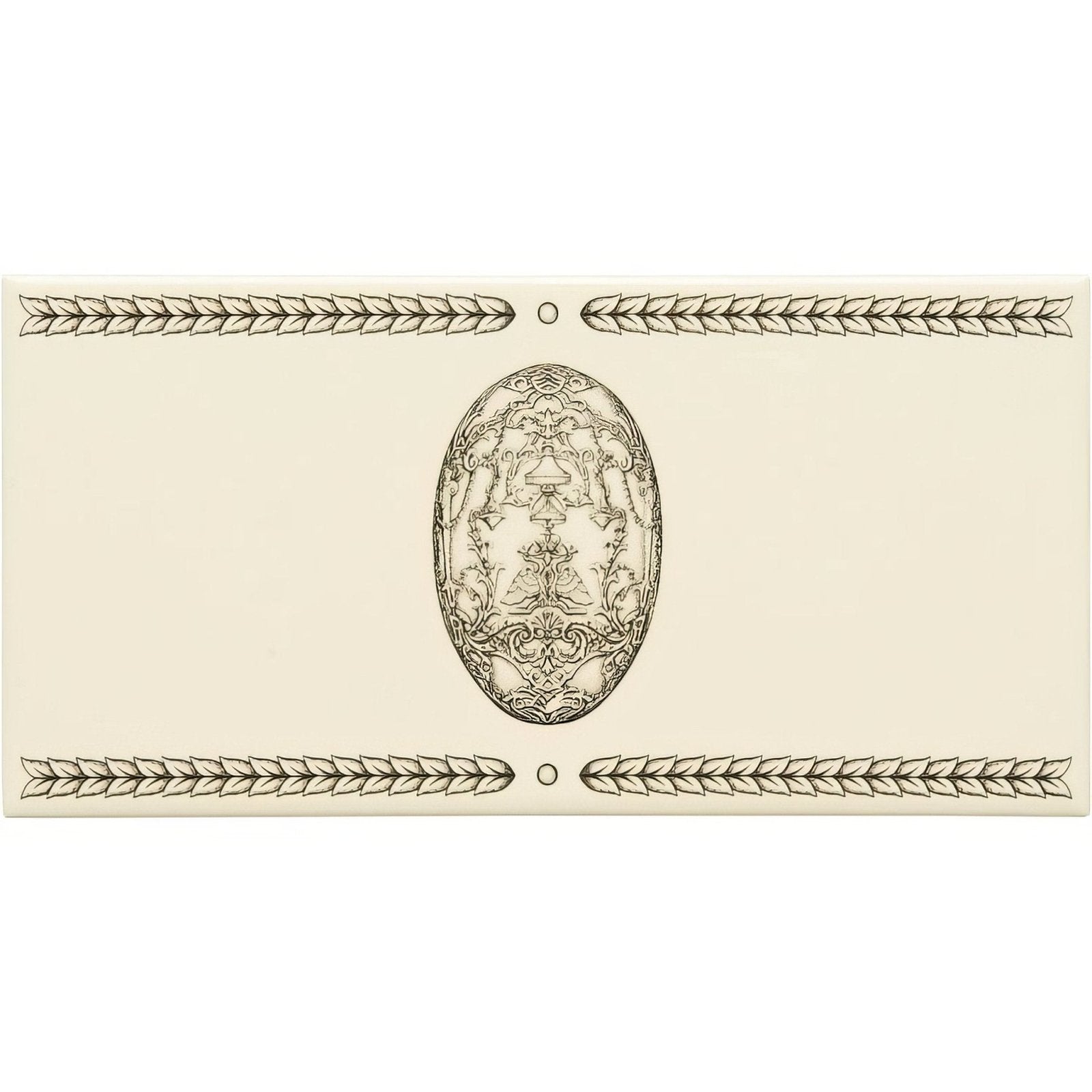 Egg & Trellis Charcoal Grey on County White