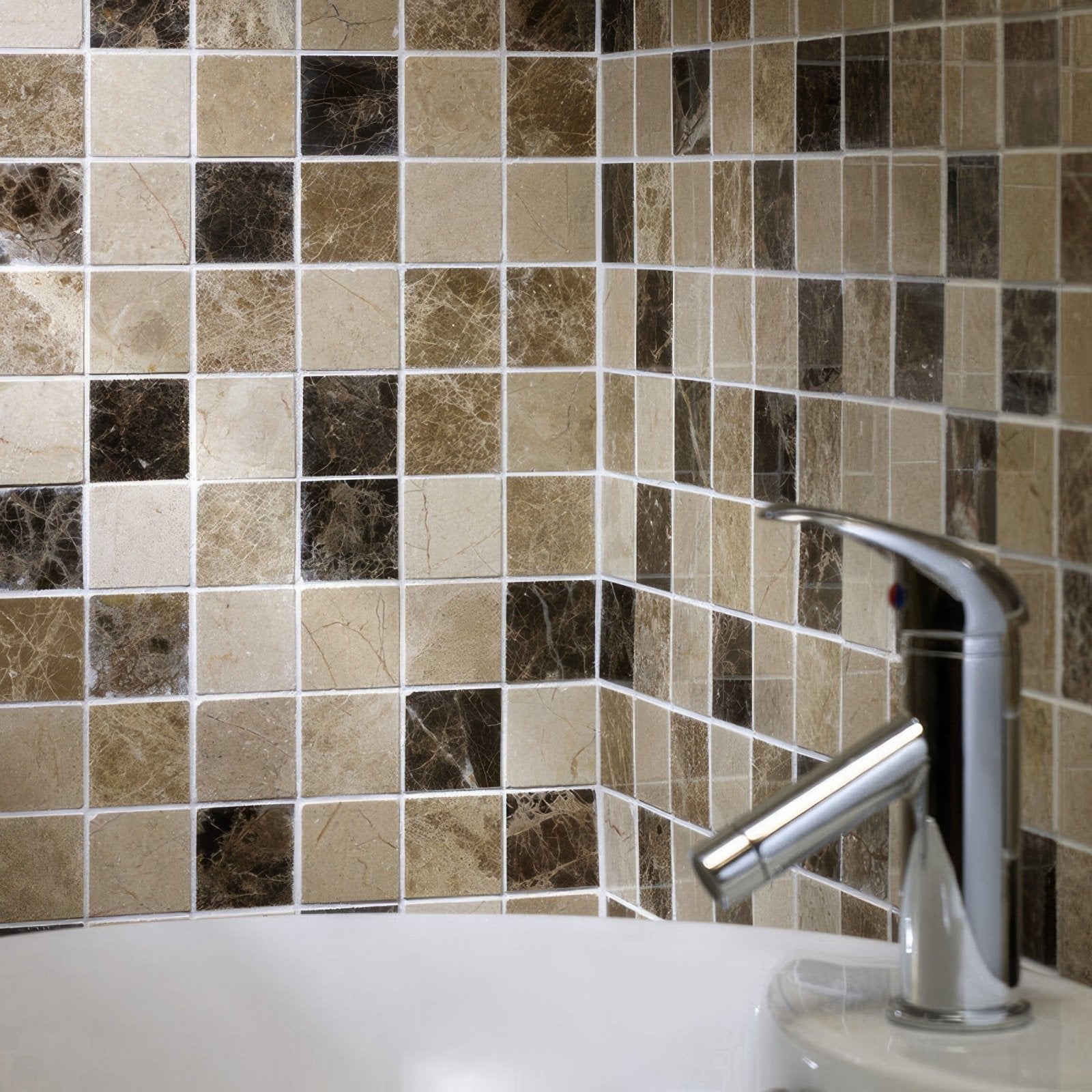 Emperador Mix Polished Marble Mosaic