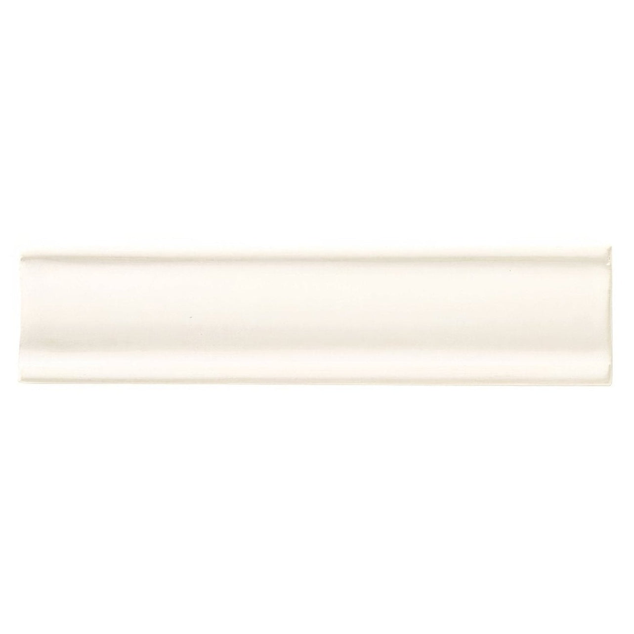 Cream-colored rectangular Empress Dado Pearl ceramic tile with smooth glossy finish and subtle beveled edges