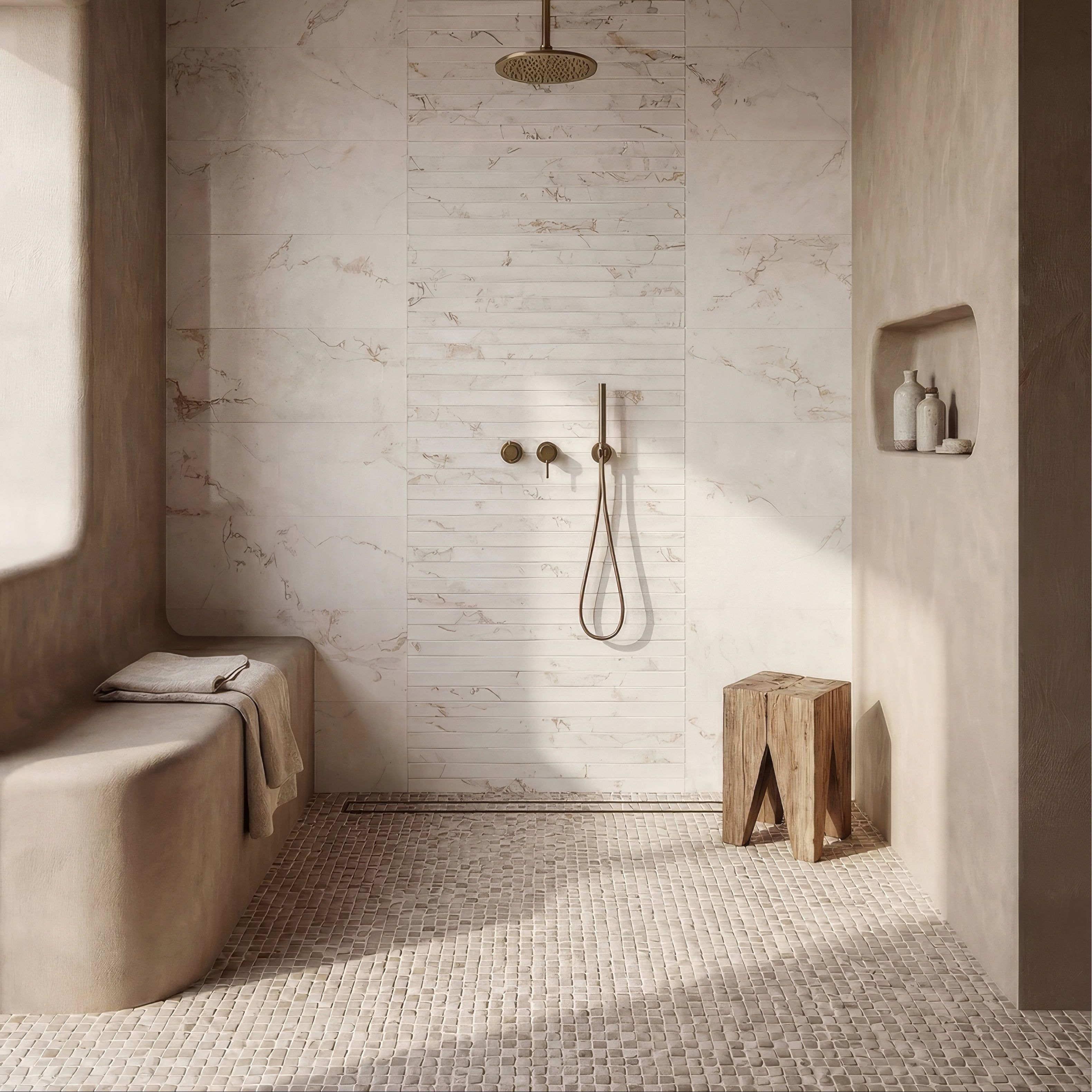 Enso Cobble Mosaic Cube Sand stone cube mosaic detail