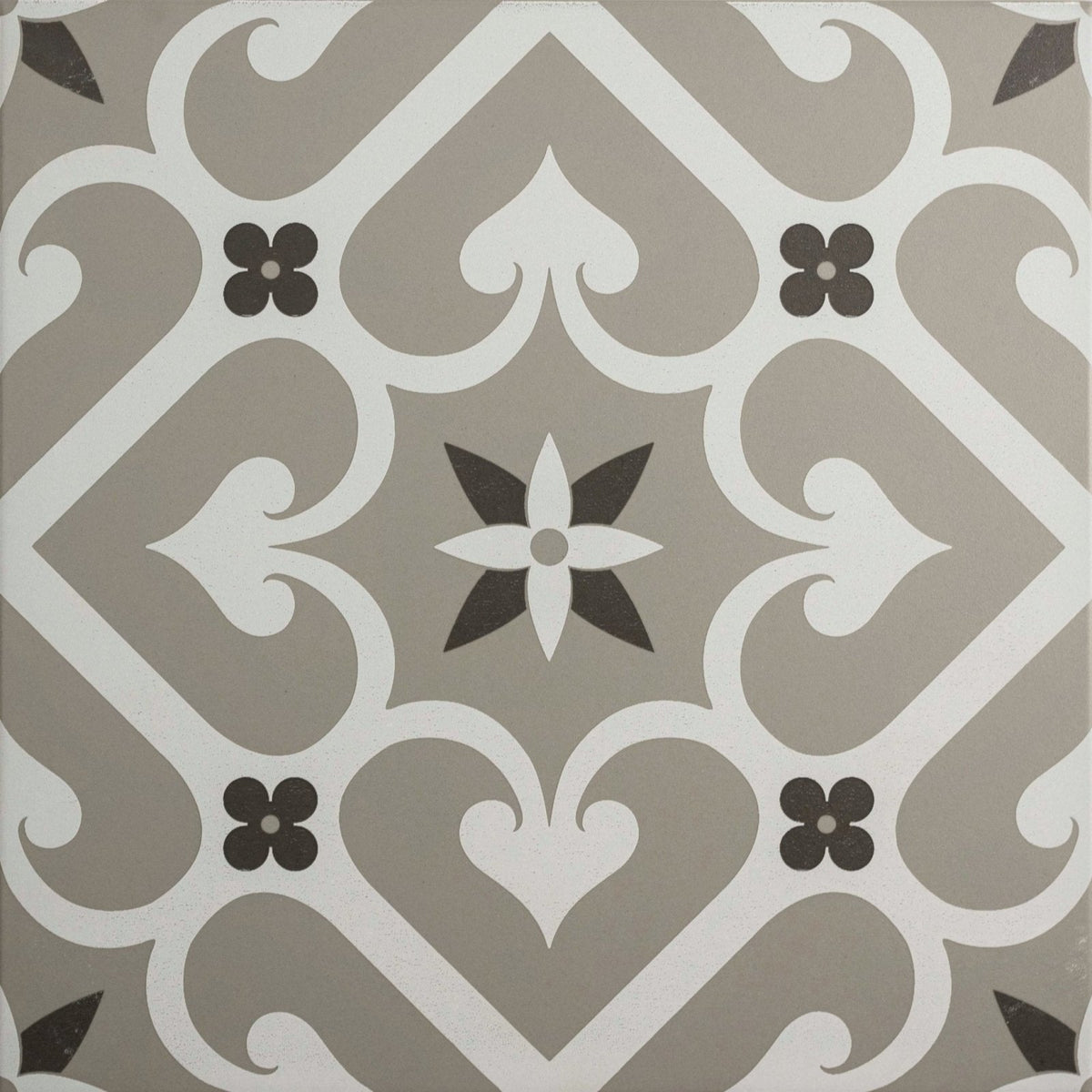 Epoque White & Dark Grey on Grey – pattern detail