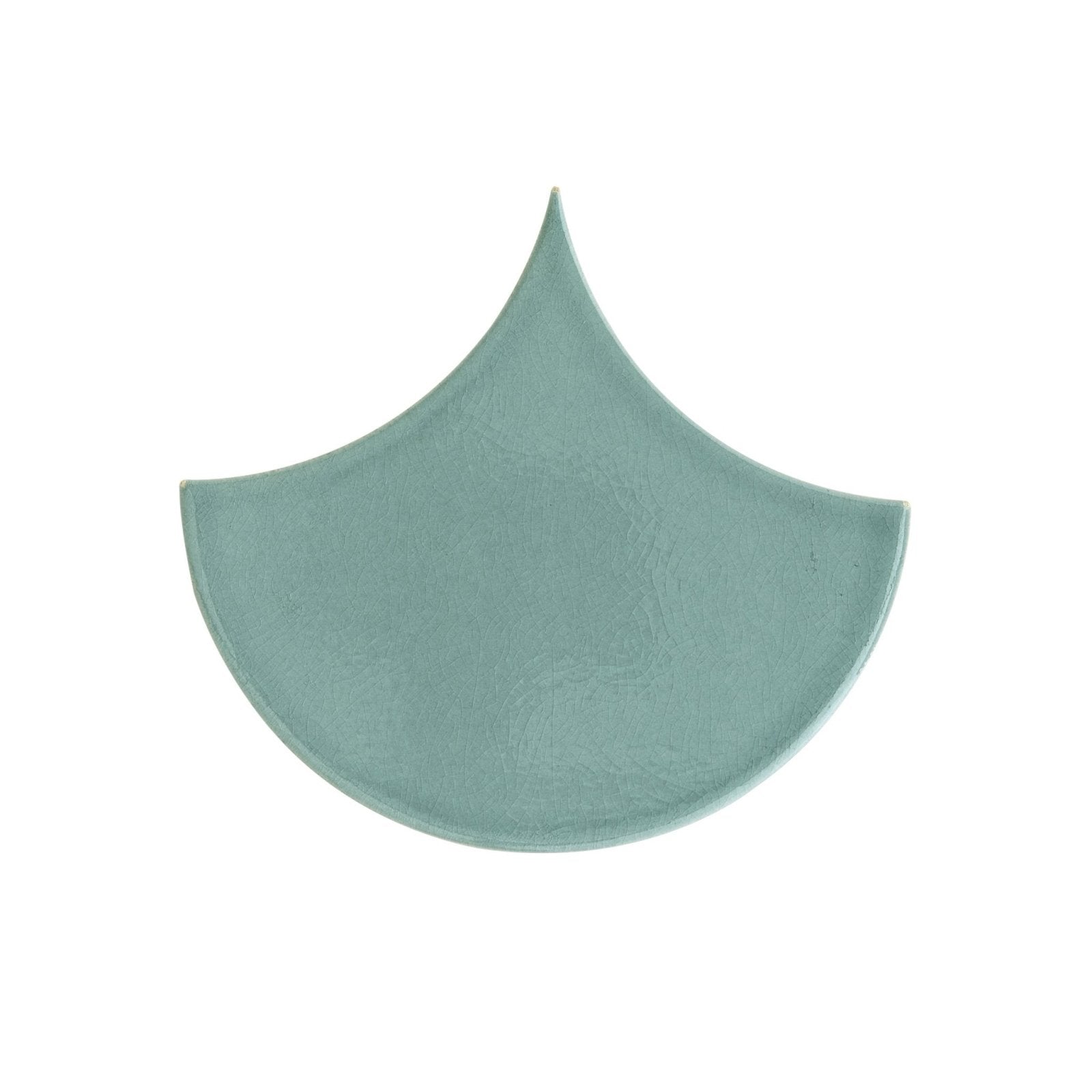 Escalas Lagoon Scallop Glazed Tile light teal scallop-shaped glazed ceramic tile