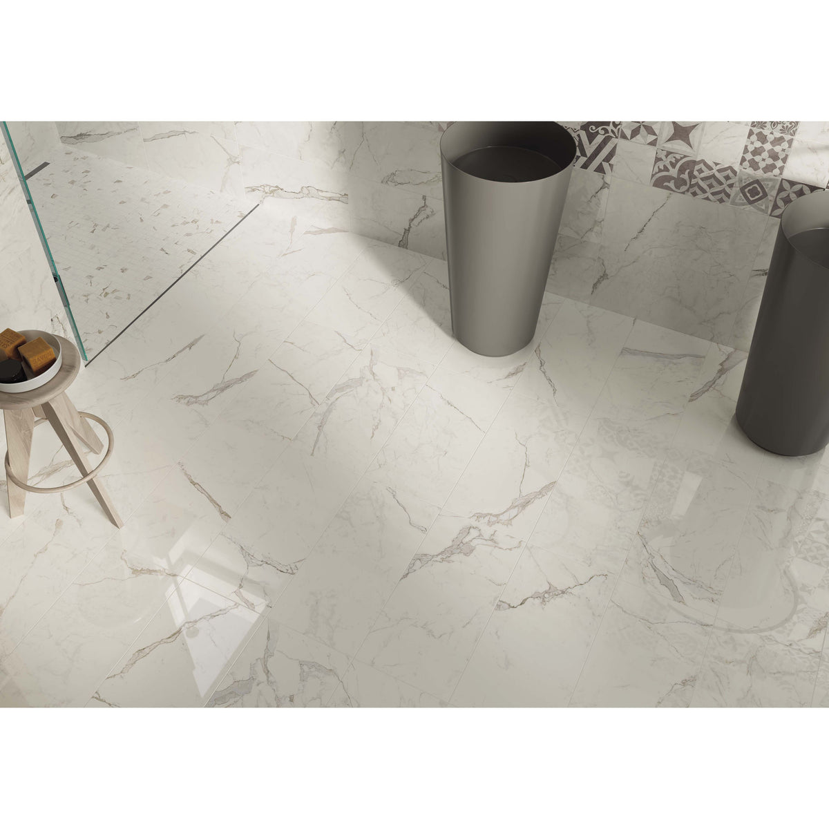 Exigo Calacatta Lappato 60 x 60cm Wall & Floor Tile – detail view 3