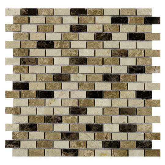 Expresso Polished Marble Mosaic 15x32mm Wall & Floor Tile - alternate view
