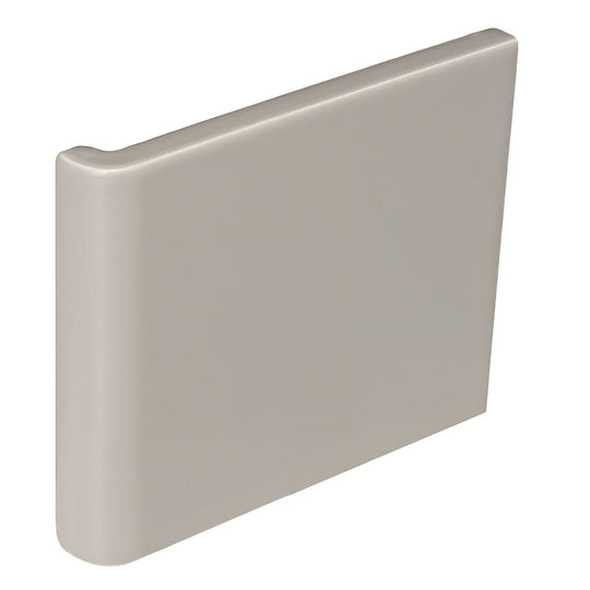 Beige rectangular plastic wall-mounted shelf with rounded edges for external half tile wrapping piece westminster grey