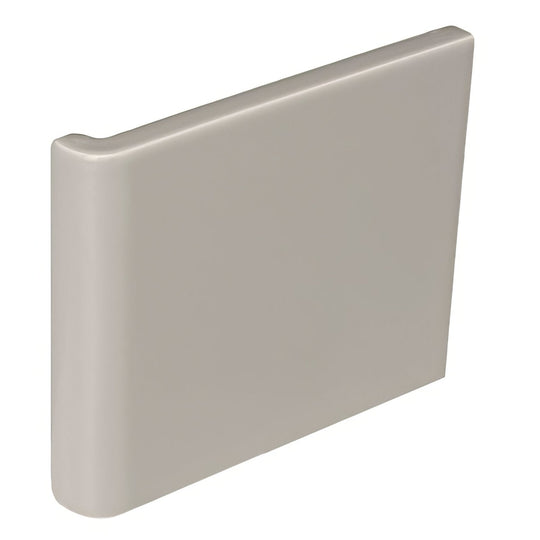 Beige rectangular ceramic external wrapping piece westminster grey with rounded edges and smooth matte finish