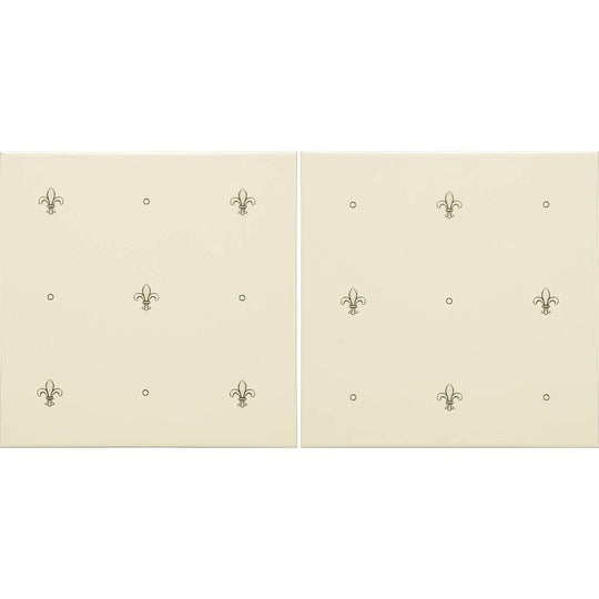 Fabergé Fleur de Lis 2-tile Set Charcoal Grey on County White