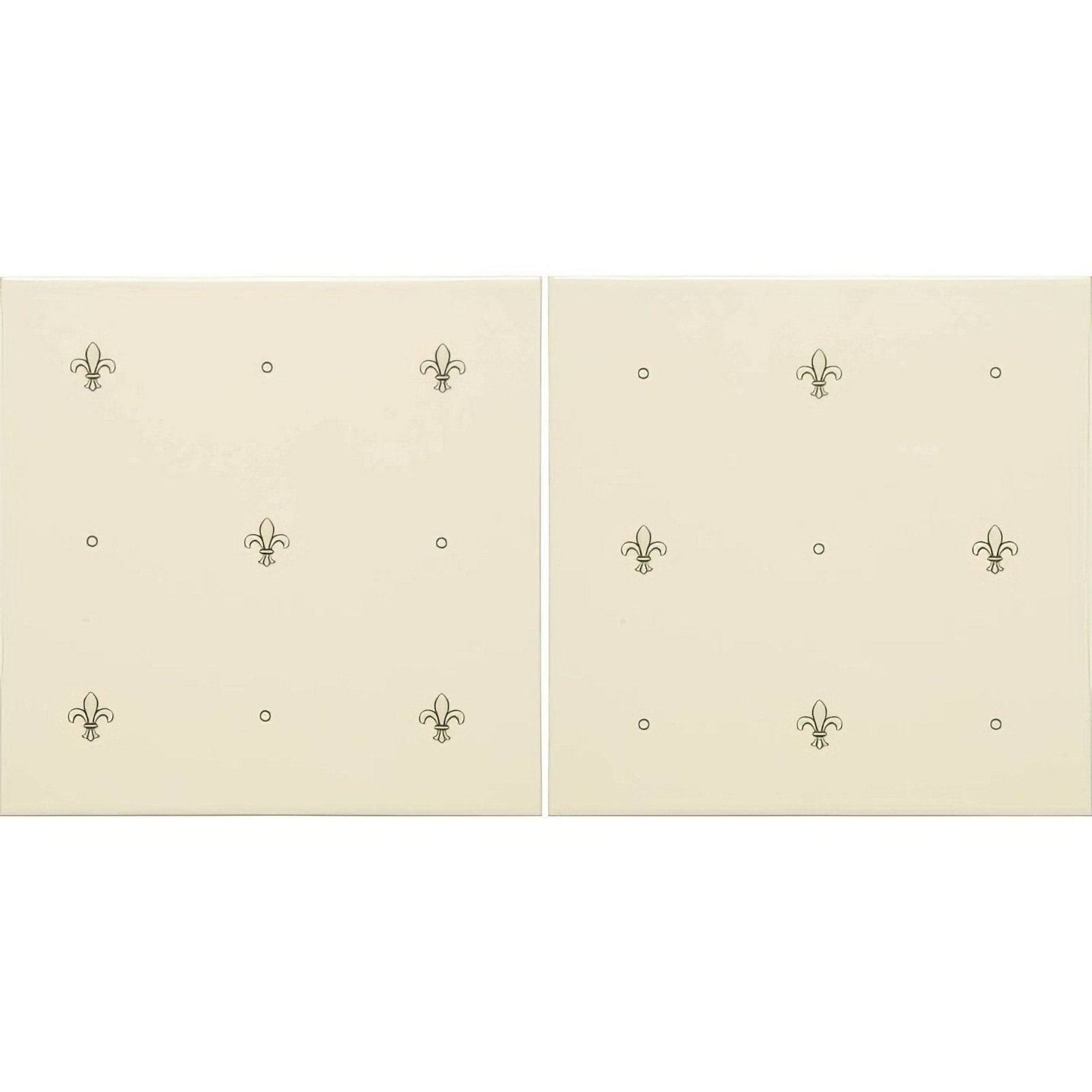 Fabergé Fleur de Lis 2 - tile Set Charcoal Grey on County White