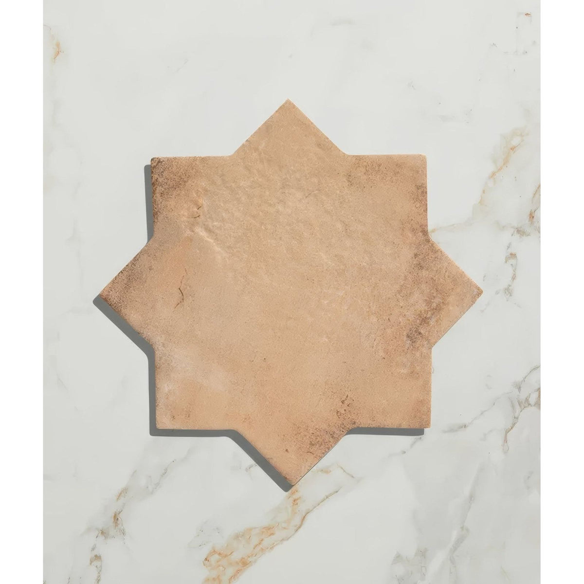 Fez porcelain star cotto terracotta tile with rustic earthy finish ideal for decorative flooring and walls