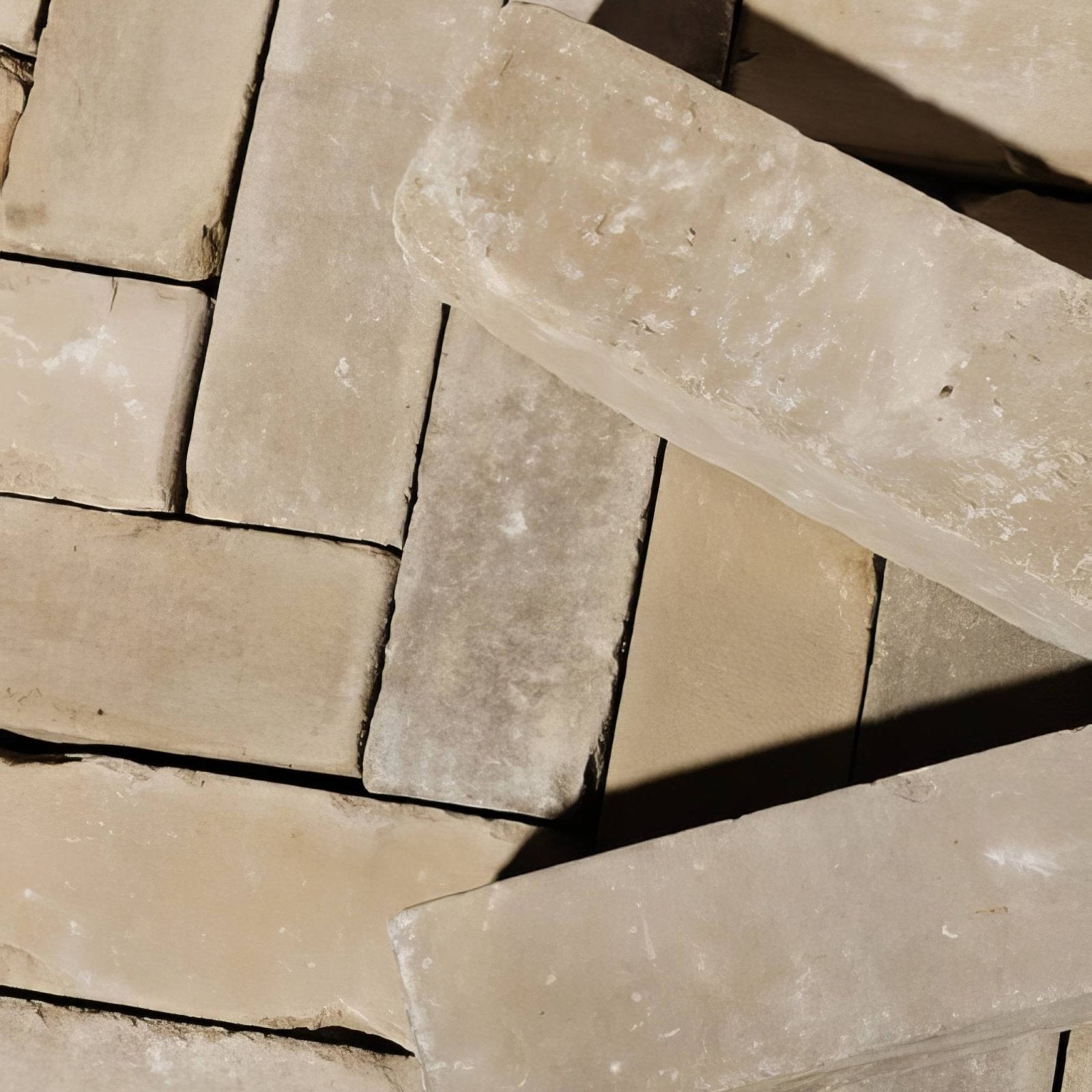 Flanders Buff Tumbled Clay Pavers – close-up detail (2)