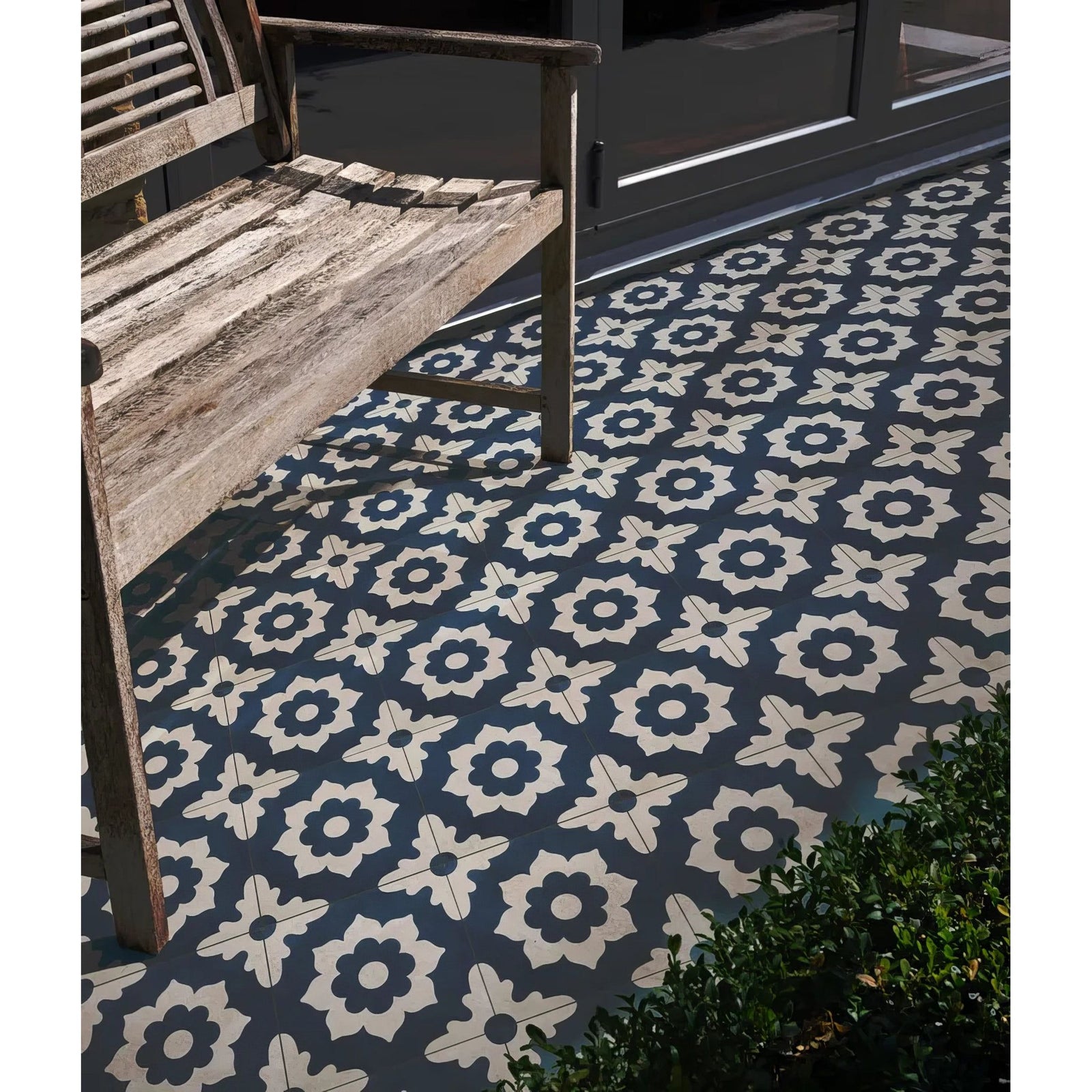 Floris Porcelain Denim Wall & Floor Tile 20x20cm – close-up detail