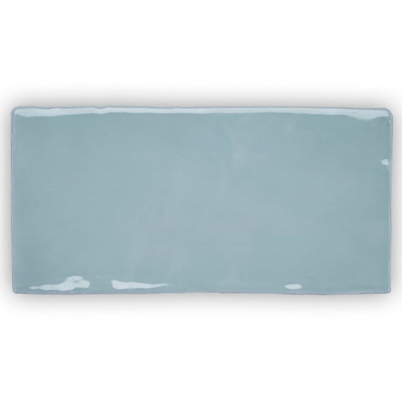 Forecast Forth rectangle glazed ceramic tile with smooth matte finish in soft muted blue hue for wall and floor use
