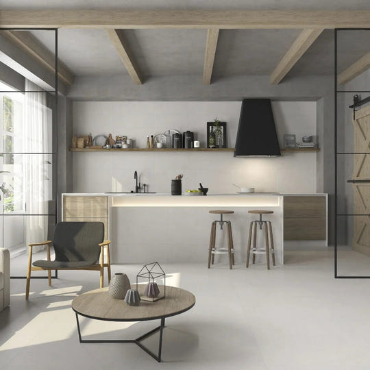 Form White 60 x 120cm white tile with subtle veining