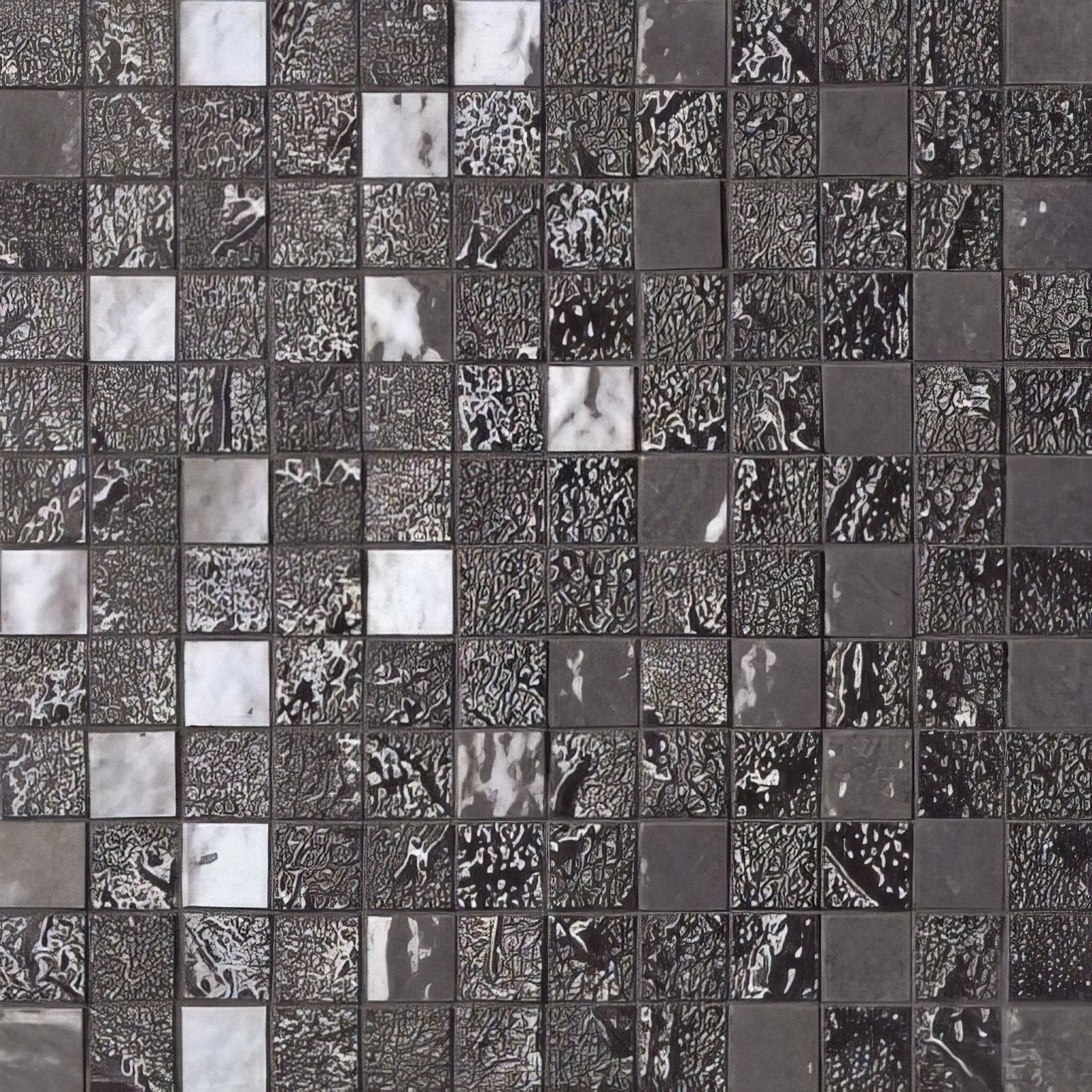 Four seasons winter mosaic black and white textured marbled pattern ceramic tile for indoor wall use