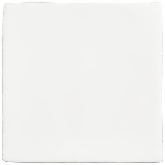 Frost field tile plain white square coaster with smooth slightly glossy ceramic surface for tabletop use