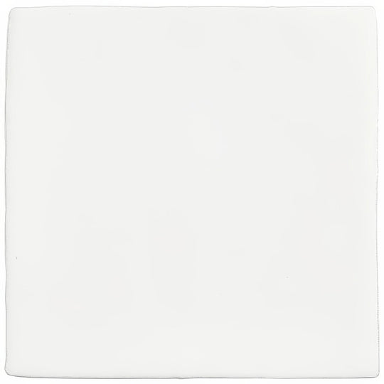 Frost field tile plain white square coaster with smooth slightly glossy ceramic surface for tabletop use