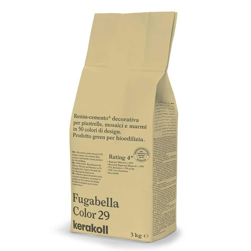 Beige paper bag of kerakoll fugabella resin cement grout color 29 decorative grout for tiles mosaics and marble in 50 colors