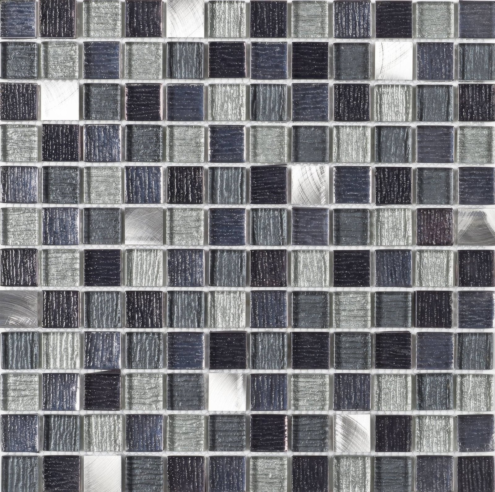 Galactic Black Glass & Metal Mix Mosaic