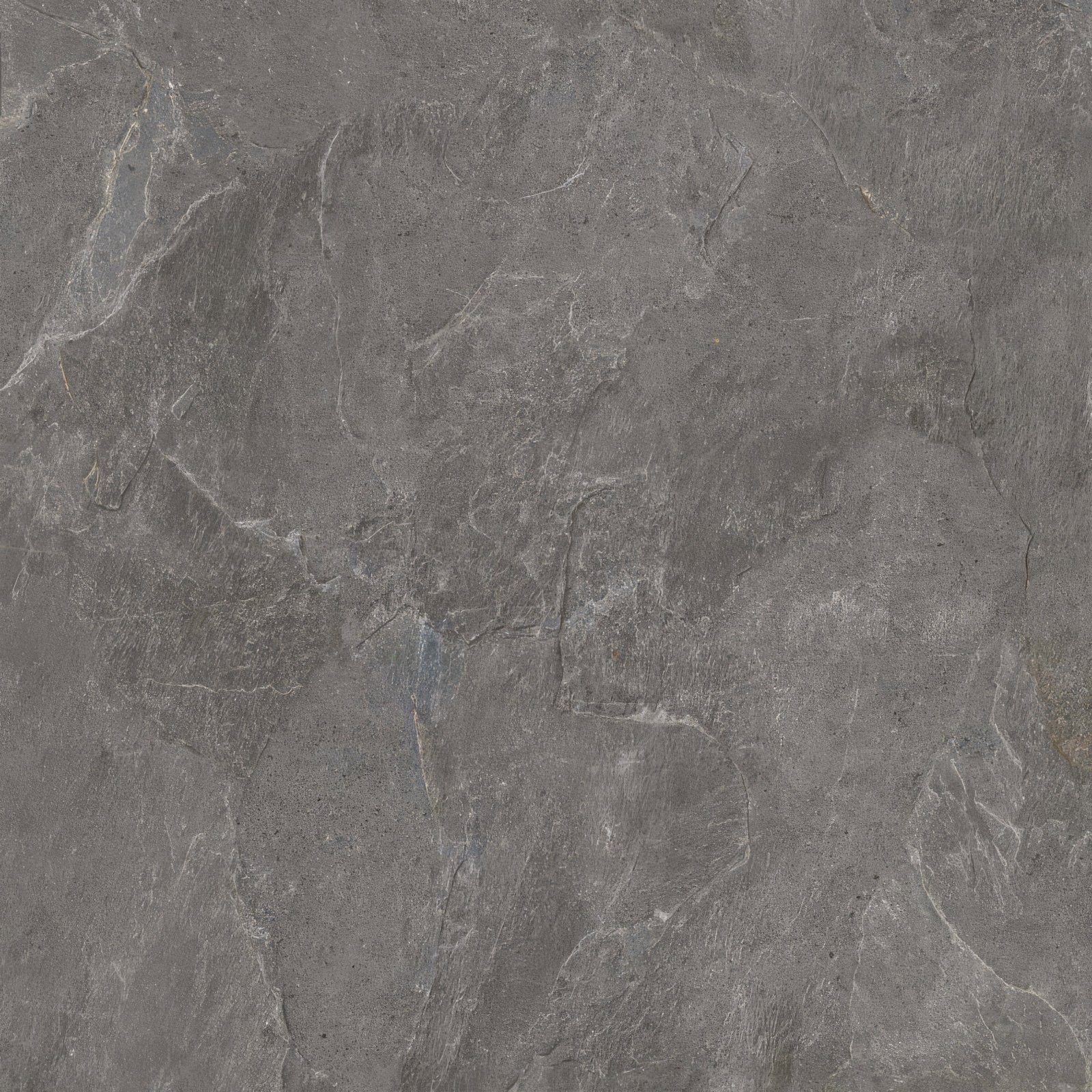Dark gray genesis anthracite matt porcelain tile 120 x 120cm with textured natural stone-effect surface