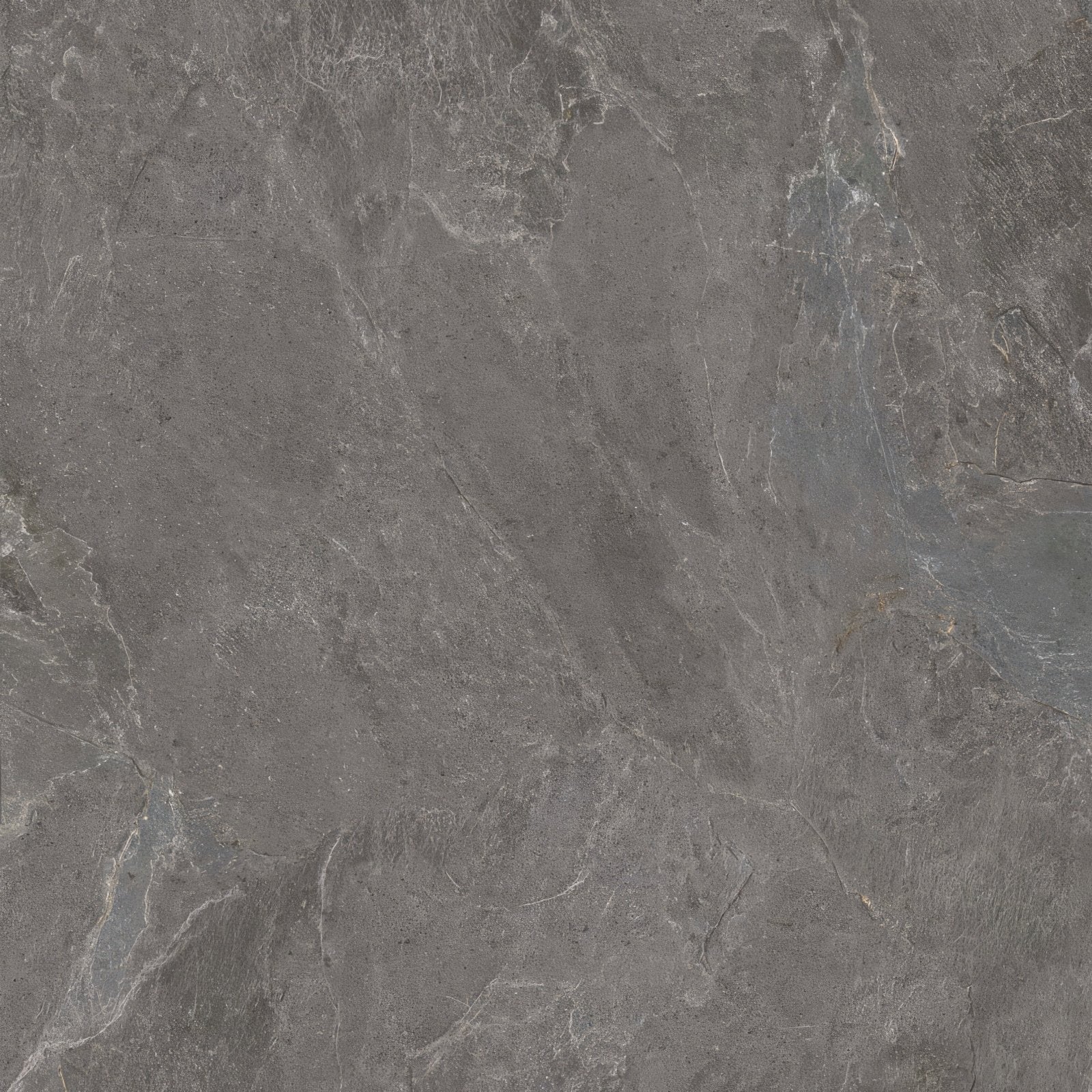 Genesis anthracite matt porcelain tile 120 x 120cm featuring dark gray stone with subtle veining and a matte finish
