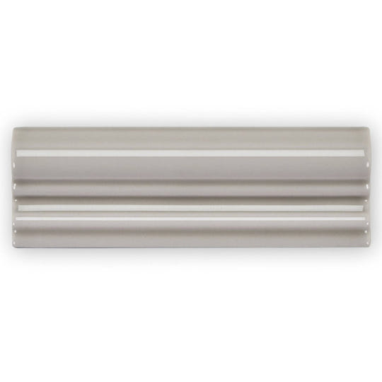 Gray ceramic tile giralda niebla grey dado with three horizontal ridges and a glossy finish for wall use