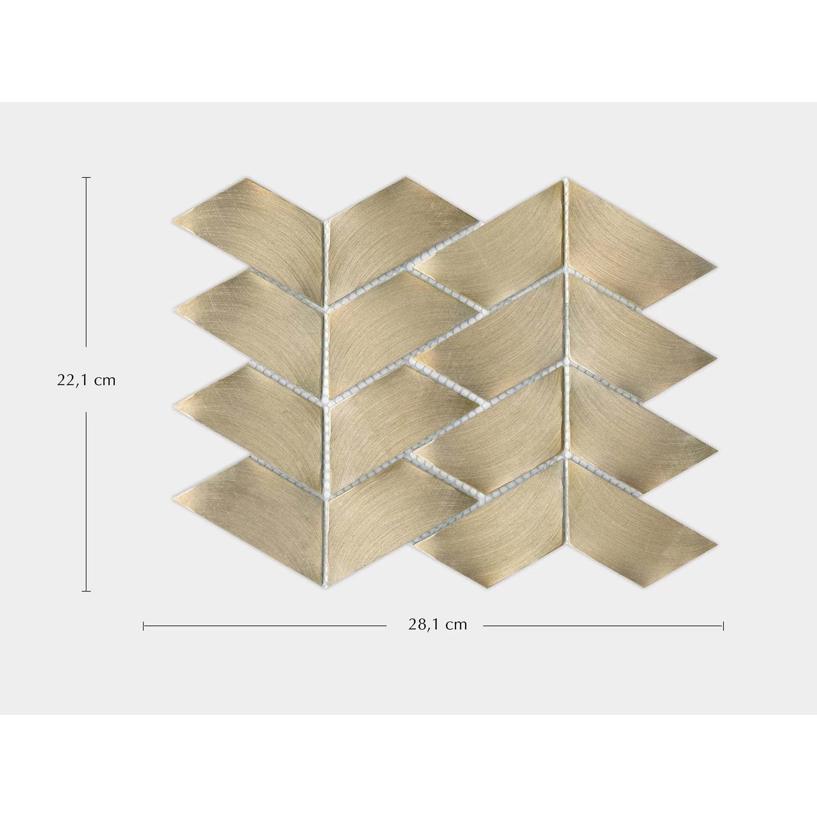 Gravity Aluminium Trace Gold Mosaic Wall Tile – detail view 8