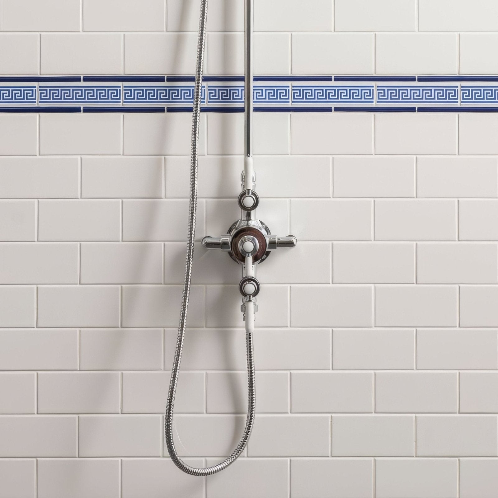 Greek Key Royal Blue On Brilliant White