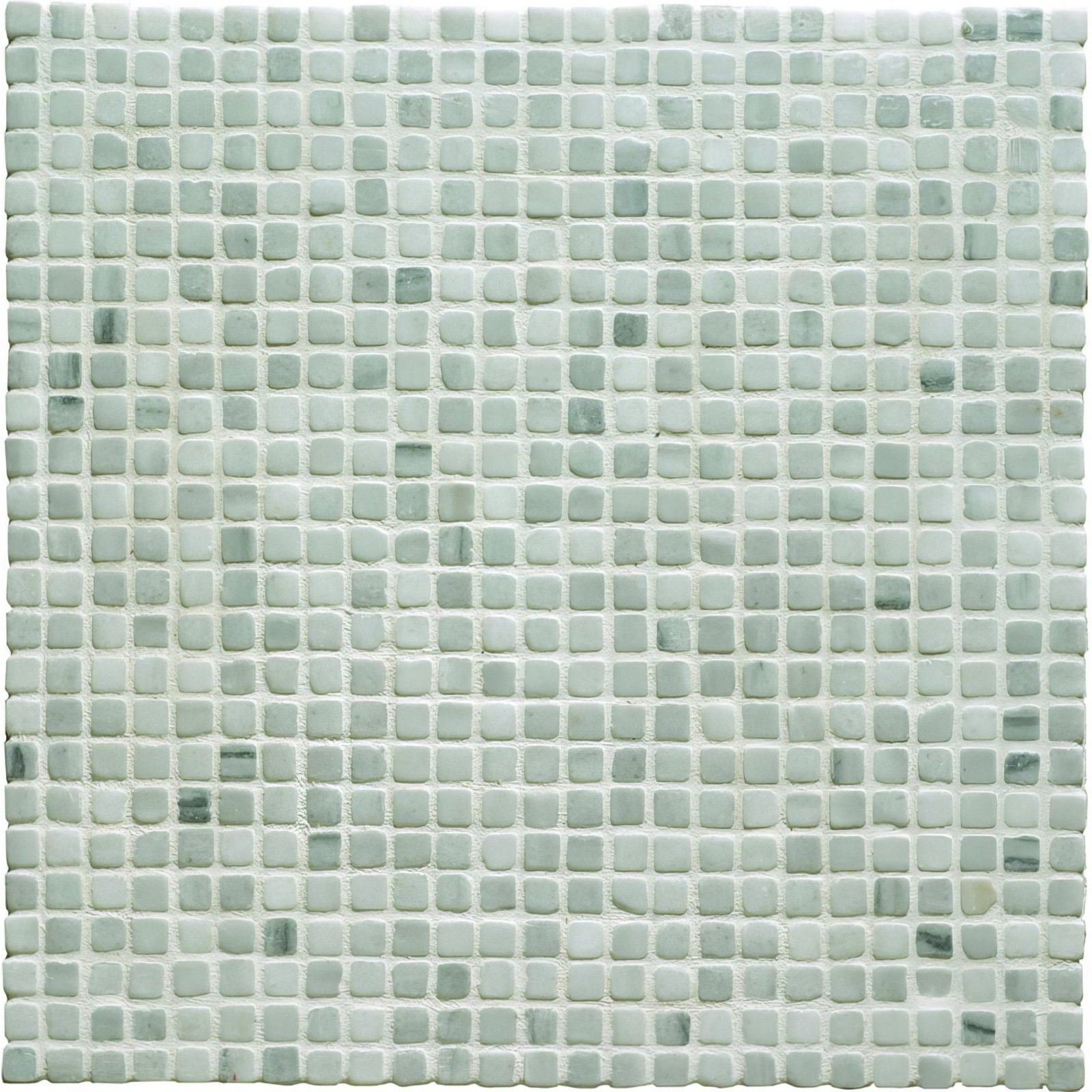 Light green marble mosaic tile grisaille 1.0 venetian stone mosaic with subtle gray veining and rounded square shapes