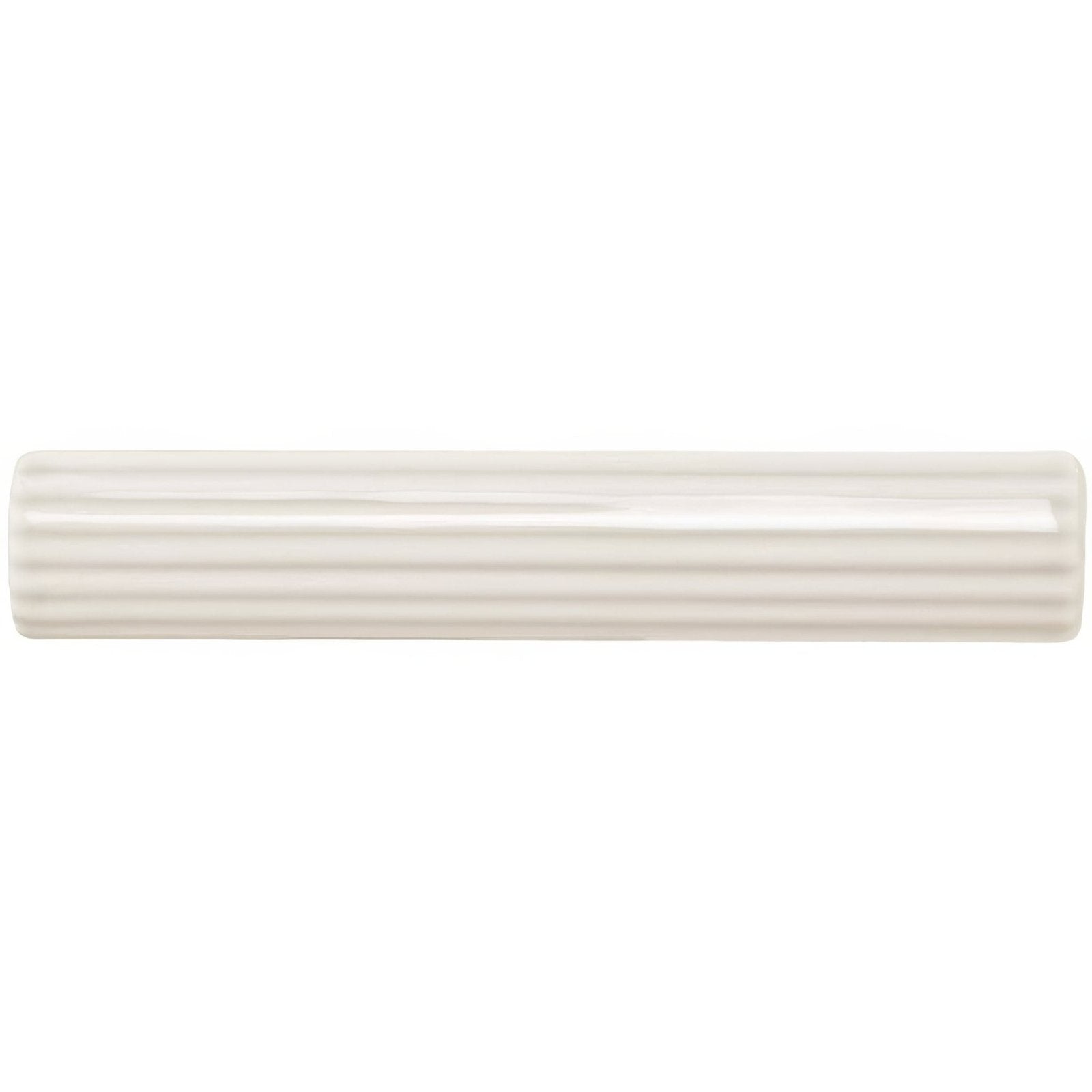 Cream-colored ceramic pillar with vertical bundled reed ridges from the Hadleigh collection for home decor