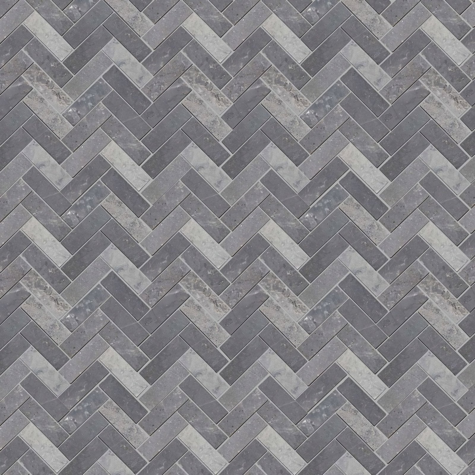 Hampton bays herringbone mosaic gray stone tile with subtle veining matte finish and herringbone pattern