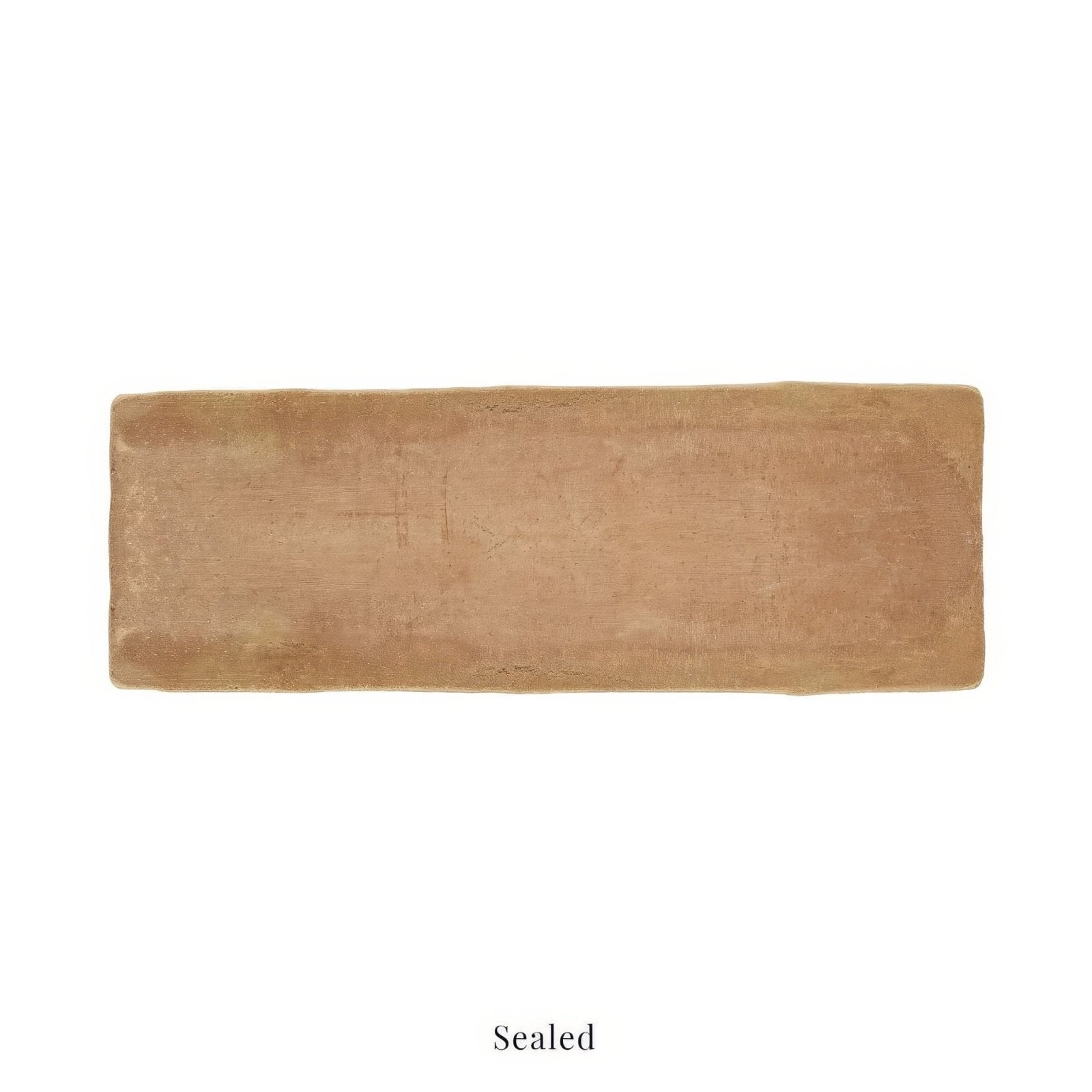 Handmade classic terracotta rectangle tile 10x30cm with an earth-toned matte finish and subtle surface texture