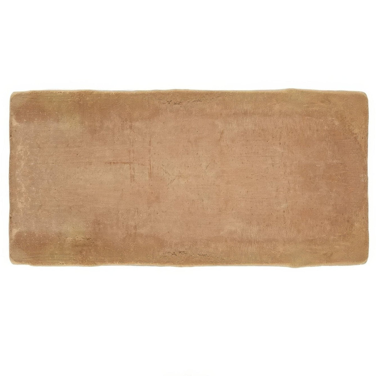 Handmade classic terracotta rectangle tile 15x30cm with textured earth tones and natural brown variations