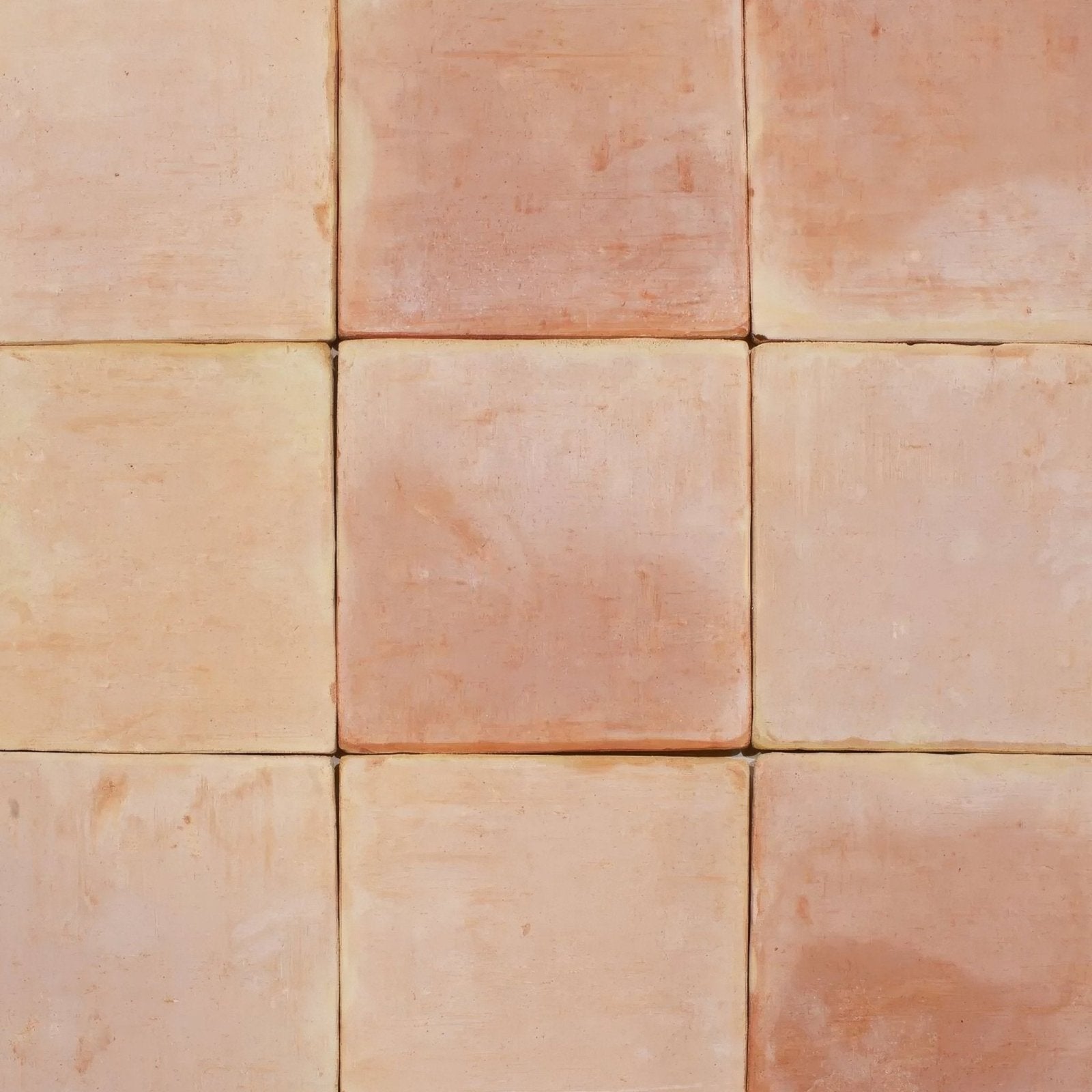 Handmade classic terracotta square tile 30.5x30.5cm with warm earthy tones and subtle color variations