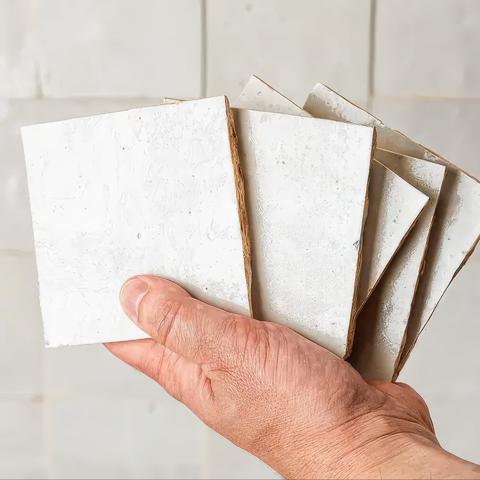 Handmade White Zellige Gloss Tile 10x10cm – detail view 6