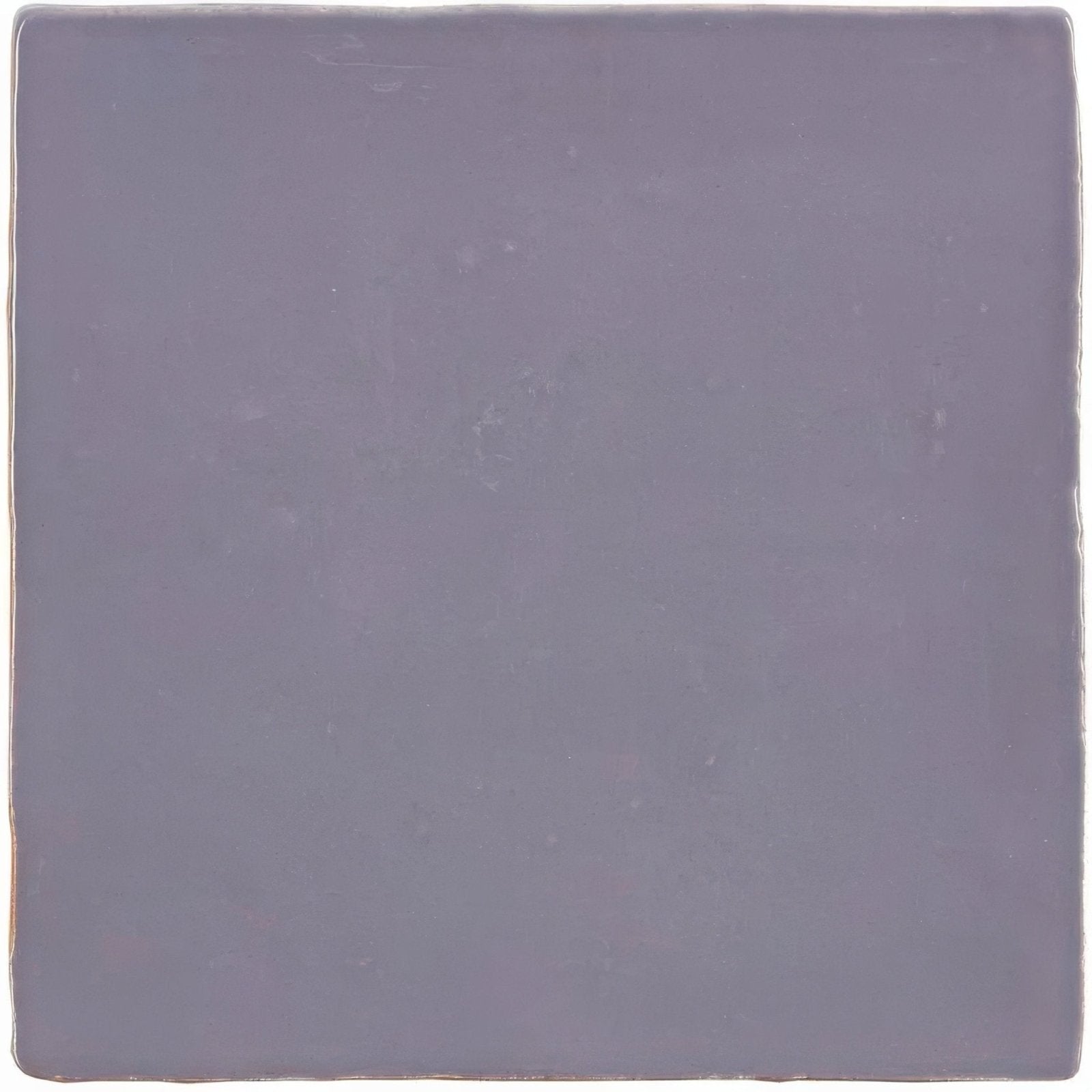 A square matte-finished ceramic tile in muted purple from heath field tile collection