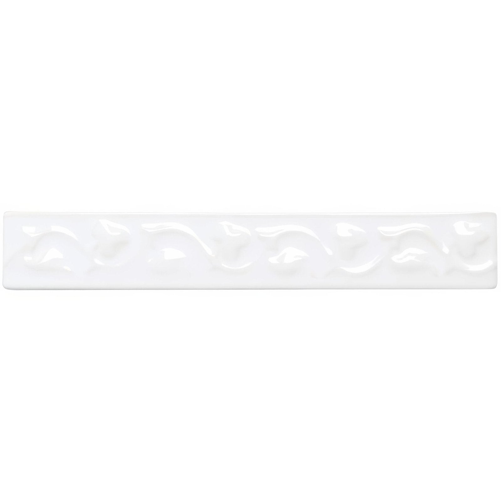 White rectangular ceramic tile helmingham beaulieu with subtle wavy textured surface ideal for wall and floor use