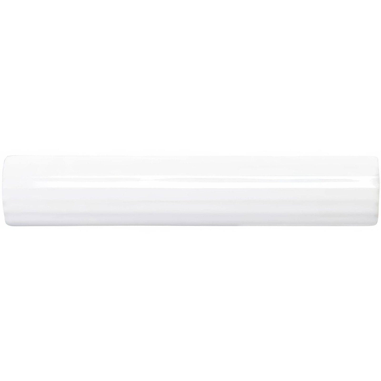 Helmingham Bundled Reed sleek glossy white ceramic rectangular tile with smooth polished surface and subtle horizontal ridges