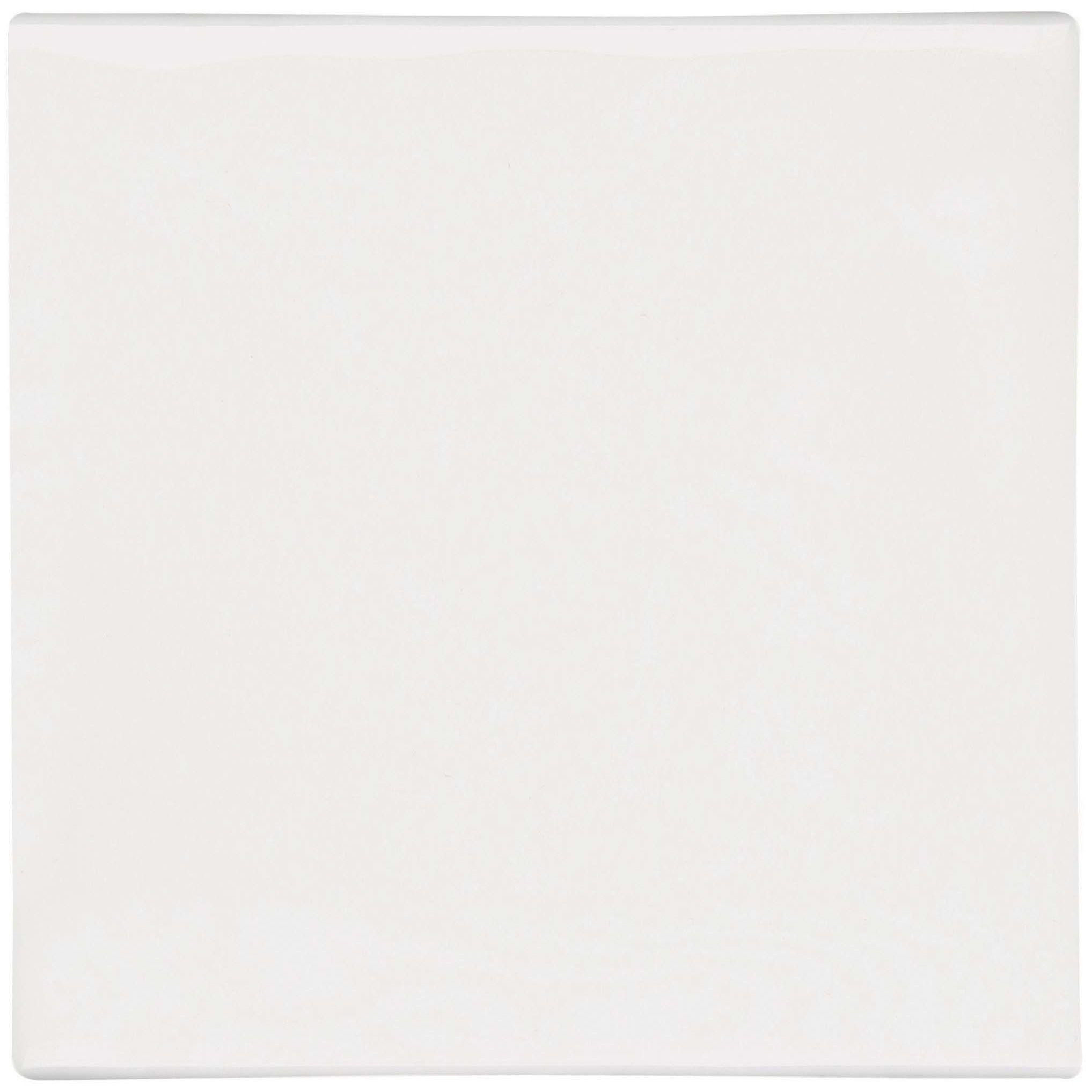 A sleek square white ceramic helmingham crackle field tile with a smooth glossy finish for wall and floor use