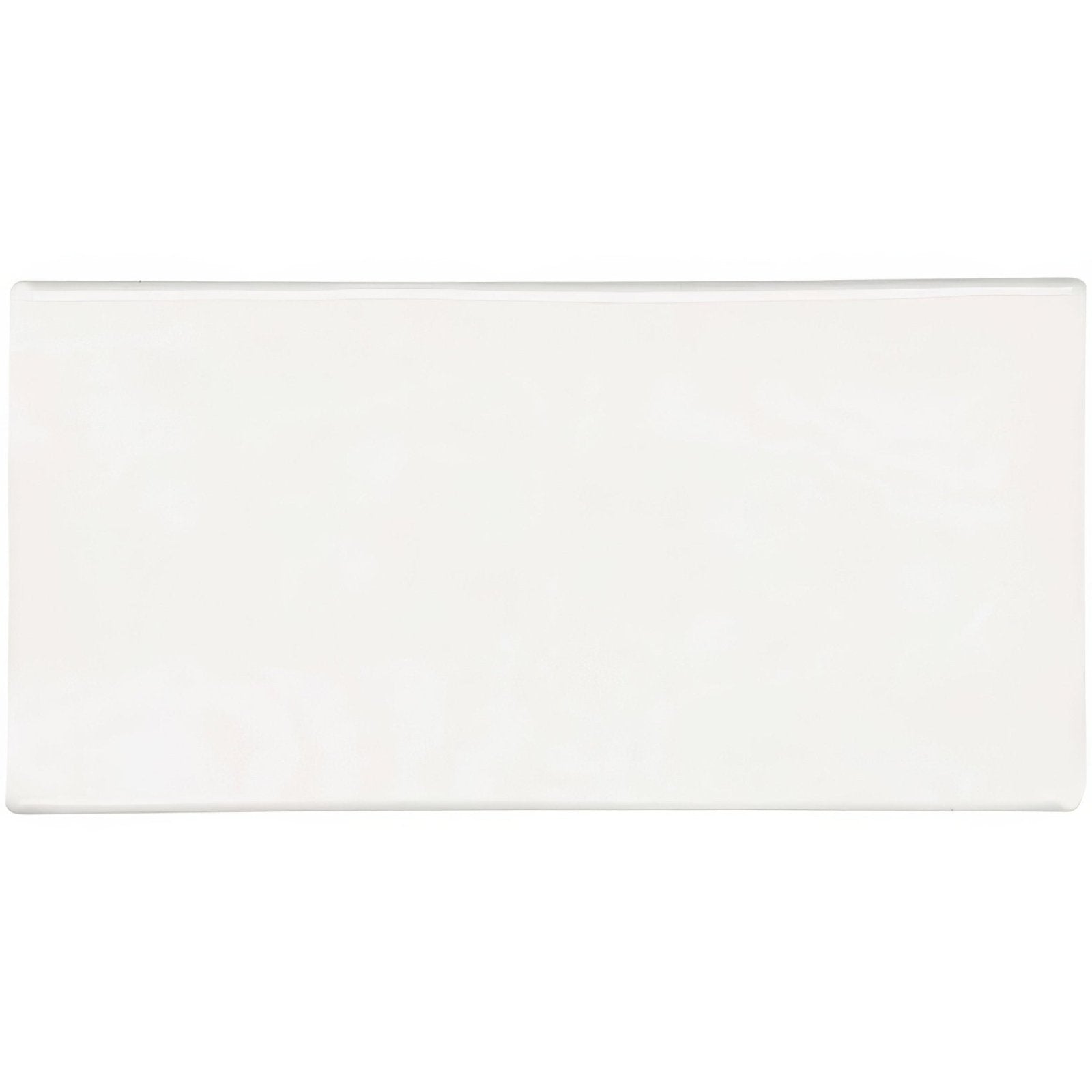 White rectangular ceramic helmingham crackle half tile with a glossy finish for wall and backsplash use