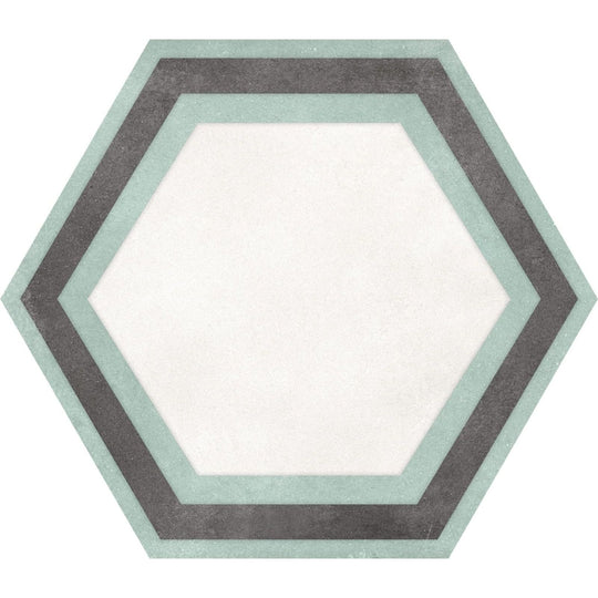 Hexagon White Framed