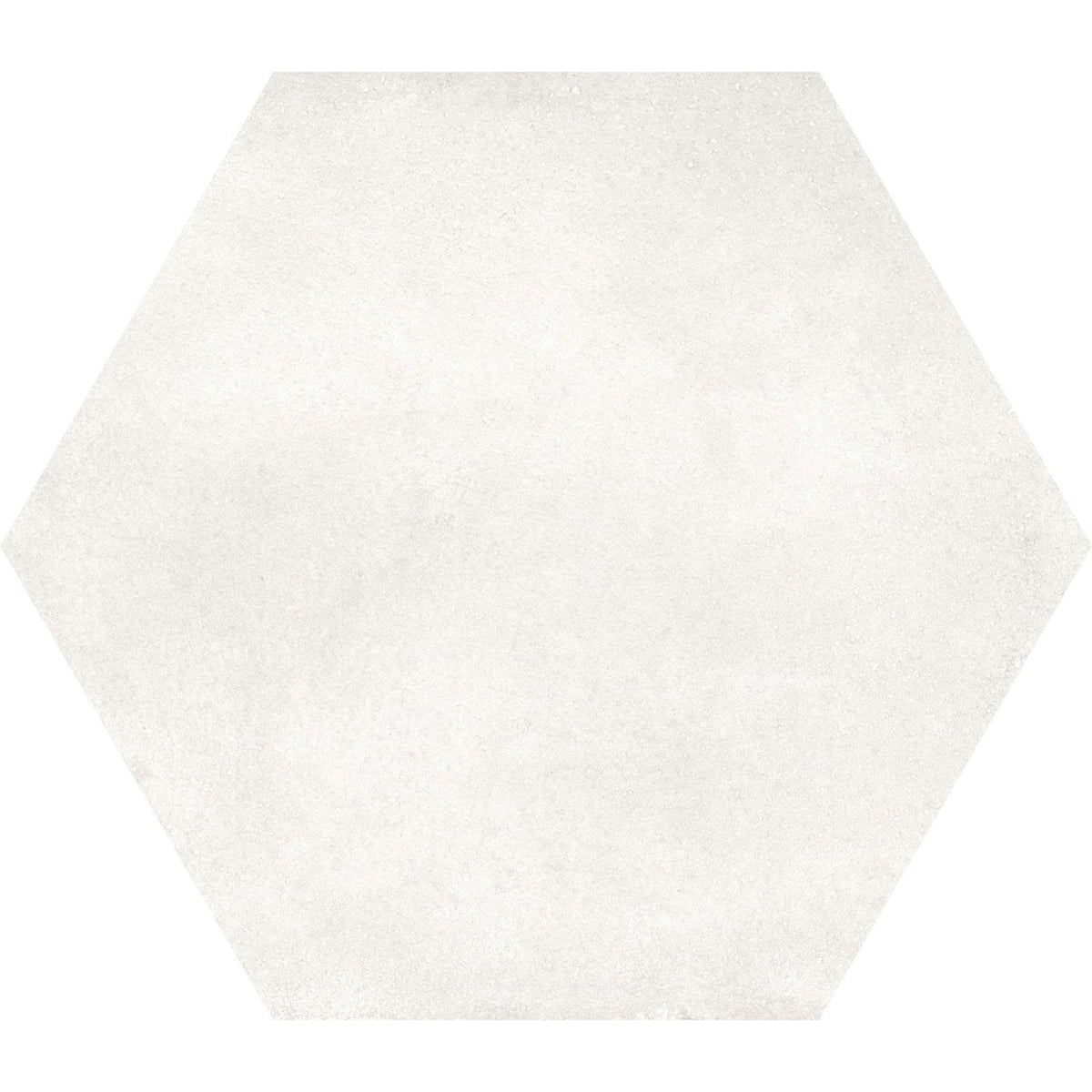 Off-white hexagon white plain tile with subtle textured surface ideal for wall and floor decoration