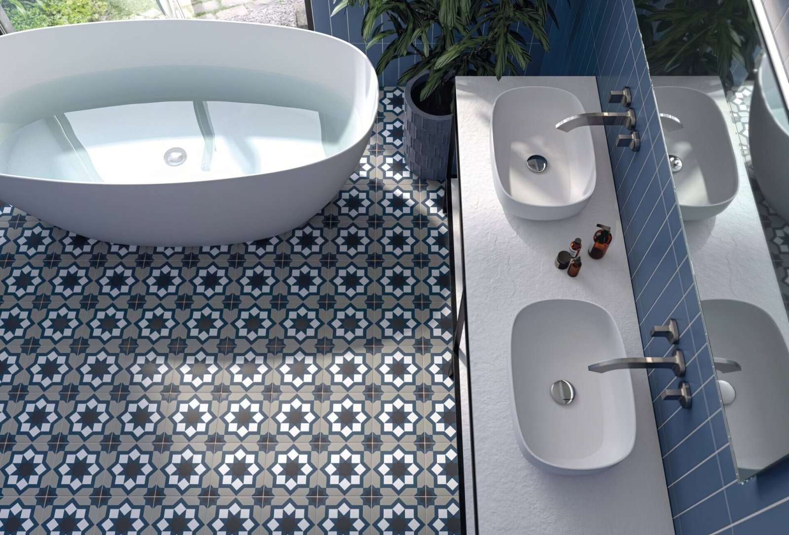 White freestanding bathtub hidra capri cold matt 20 x 20cm with smooth curved edges and minimalist design