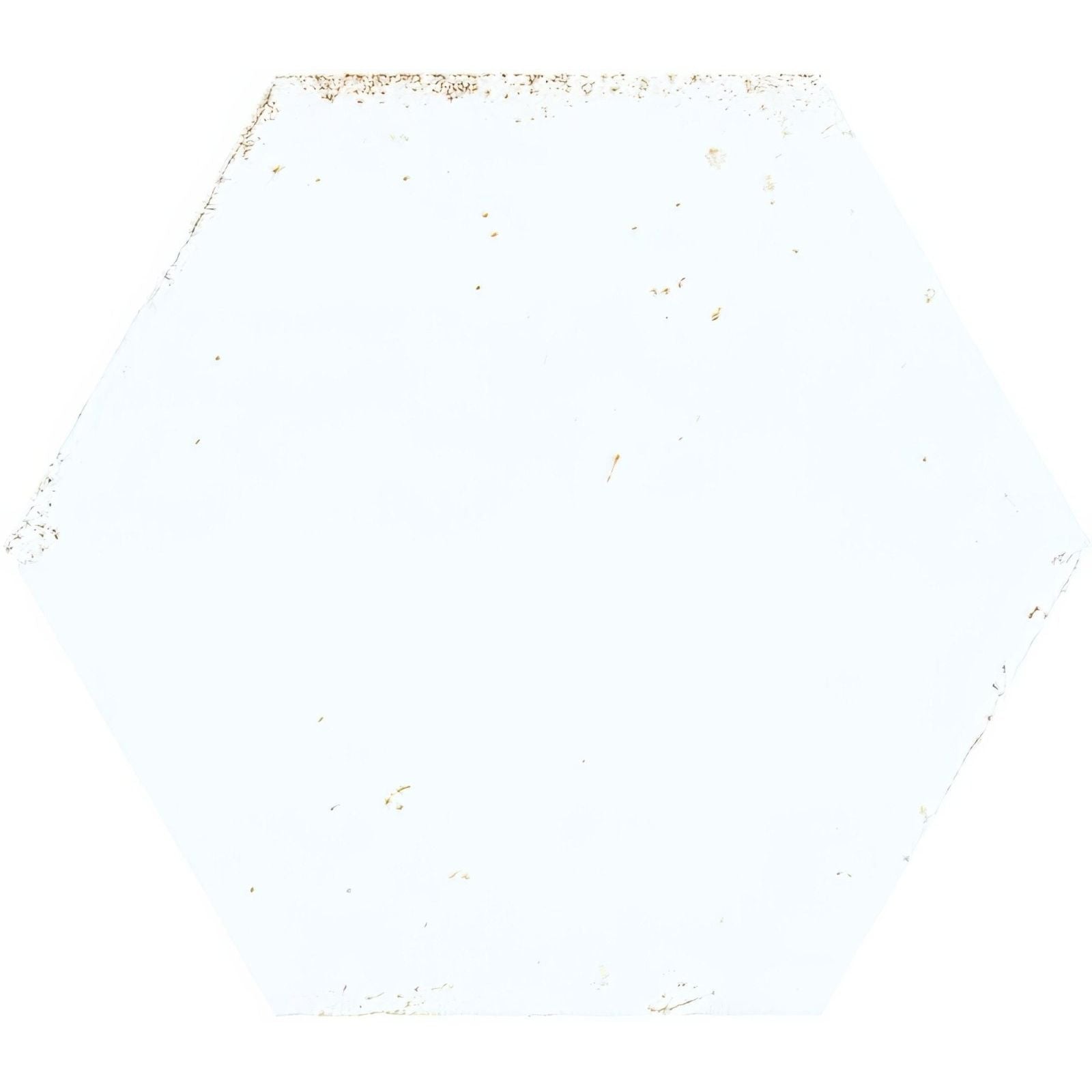Hope white hexagon gloss ceramic wall tile with white distressed hexagonal tile and slightly weathered finish
