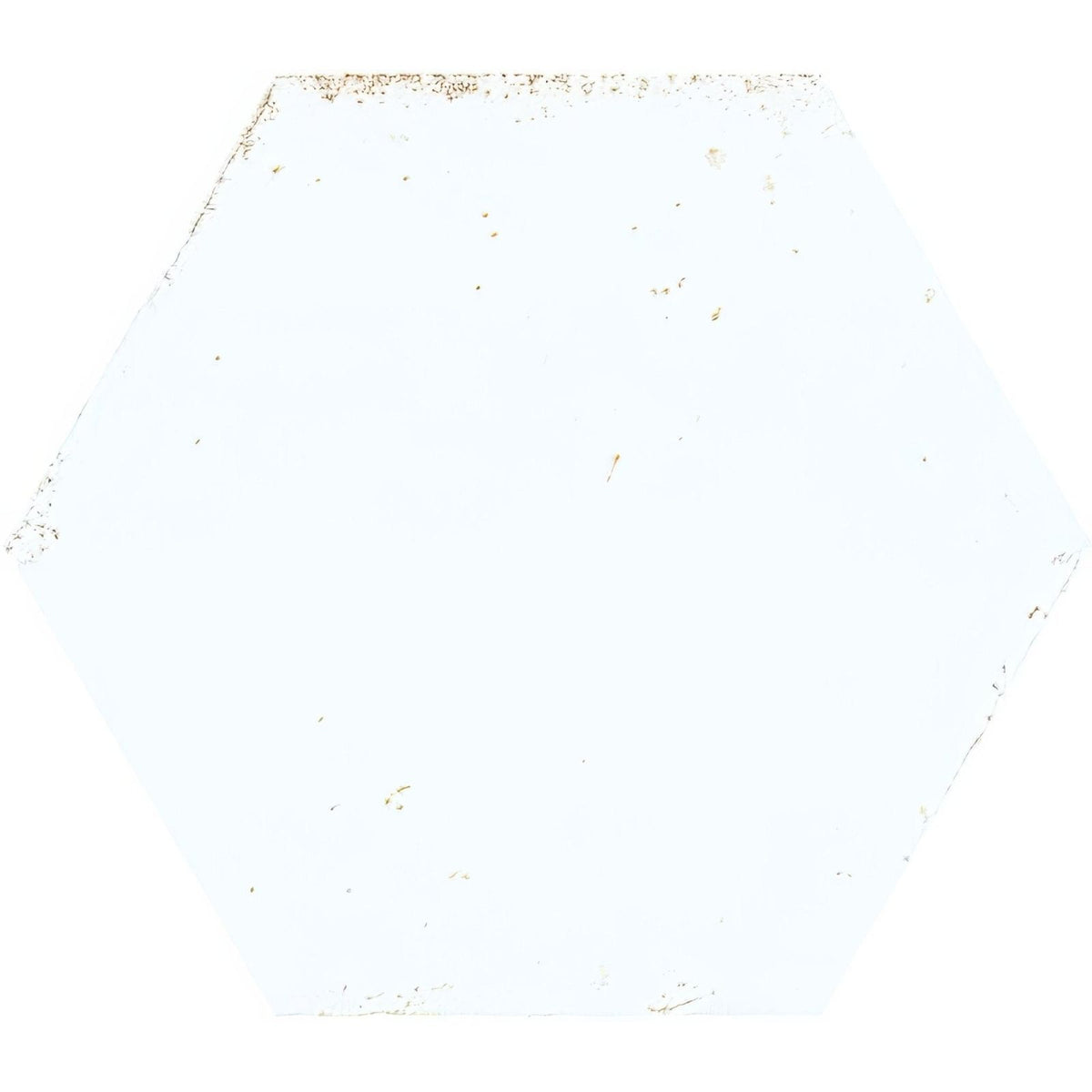 Hope white hexagon gloss ceramic wall tile with white distressed hexagonal tile and slightly weathered finish
