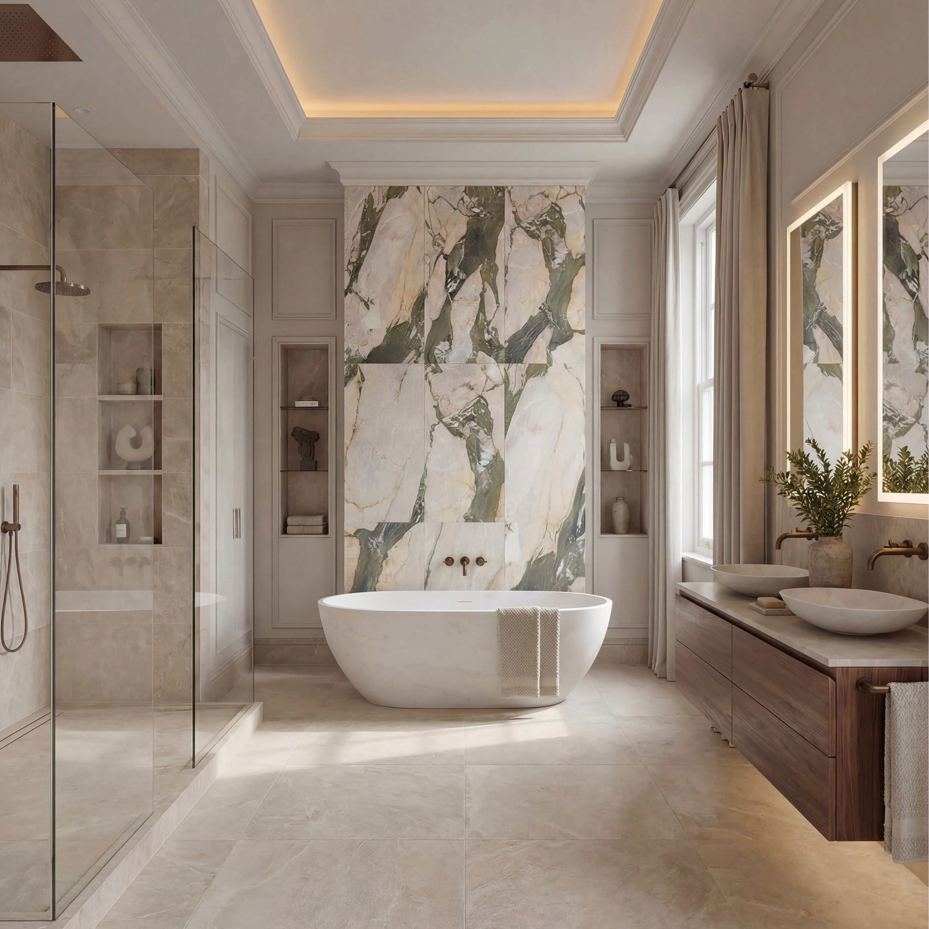 Hoxton Porcelain Four Seasons Décor Brushed decorative porcelain tile