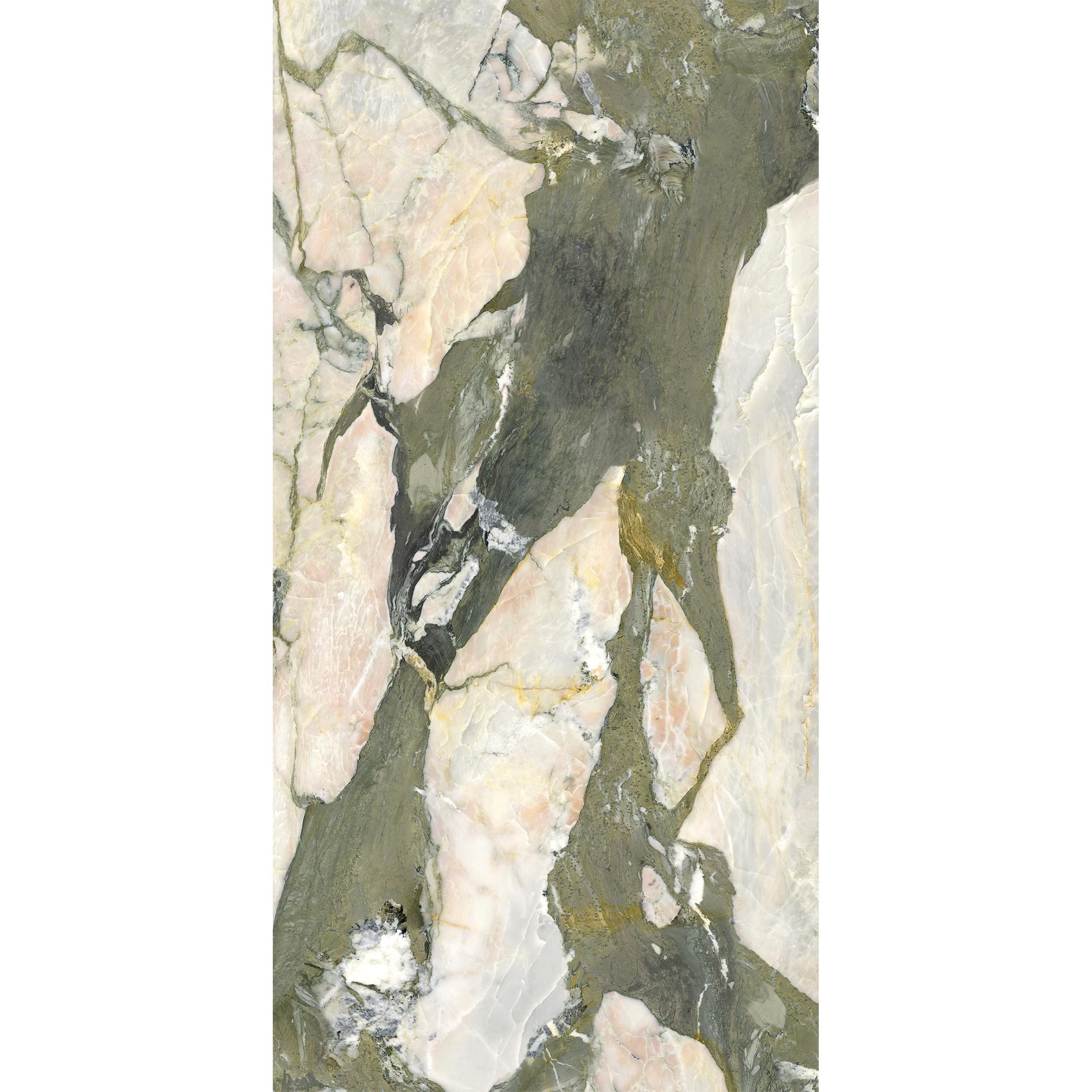A sleek hoxton porcelain four seasons décor brushed tile with a luxurious beige gray and gold marble-like pattern