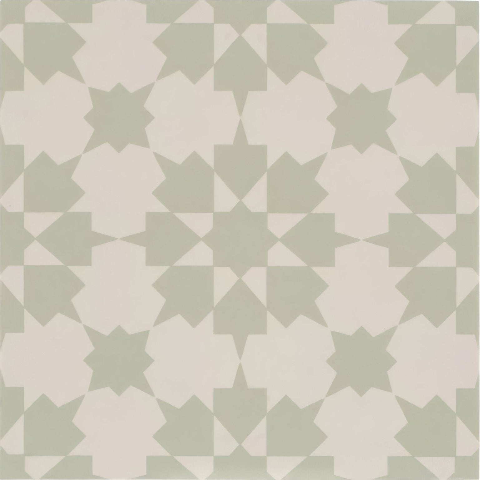 Infusion ornelas patterned tile geometric wallpaper with soft sage green and off-white tones for stylish interiors