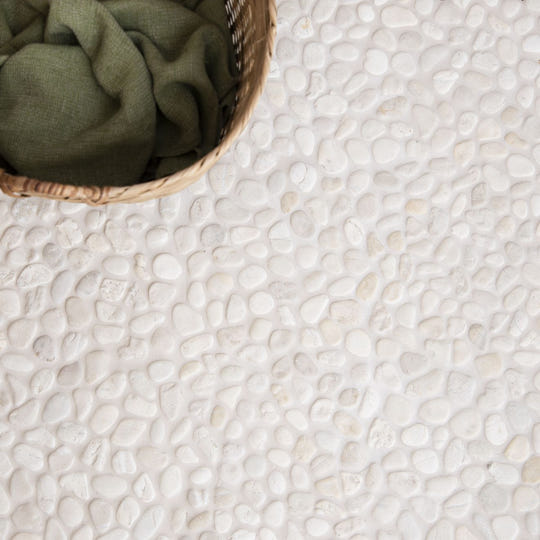 Ivory Samoa Pebble Mosaics Wall & Floor Tile 29x29cm - alternate view