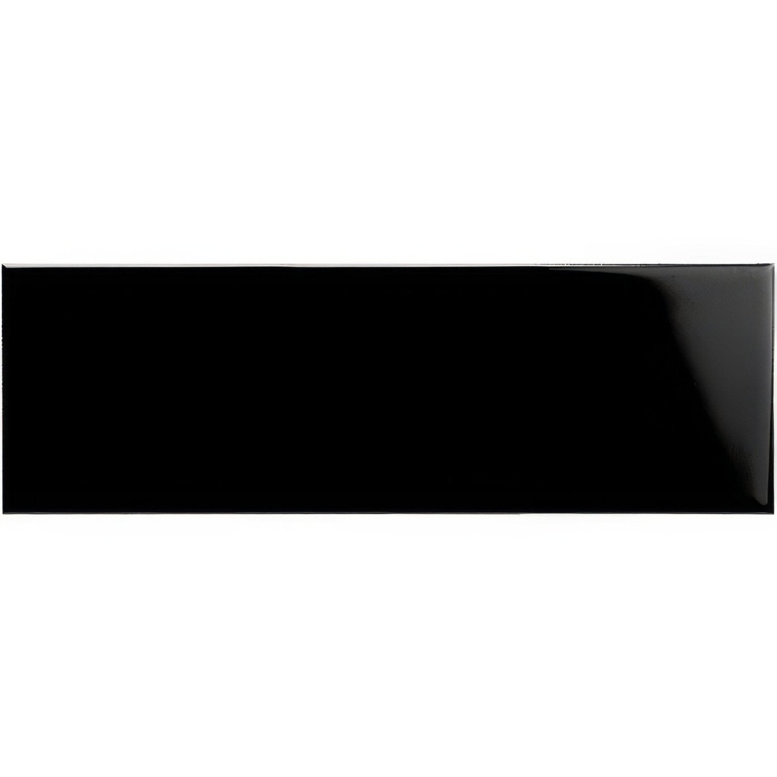 Jet black large brick glossy rectangular black tile suitable for modern interior wall or floor designs