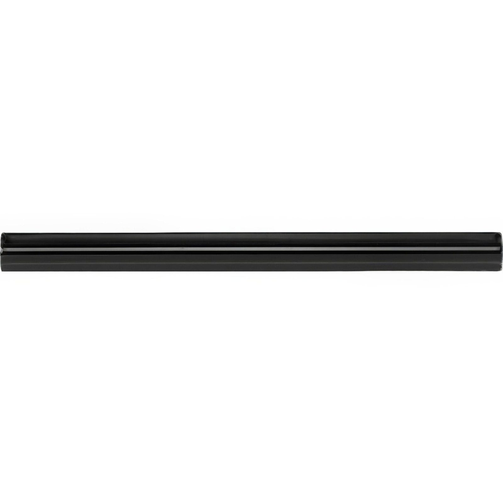 Jet Black Omega Moulding sleek rectangular black bar with glossy finish and subtle horizontal line detail